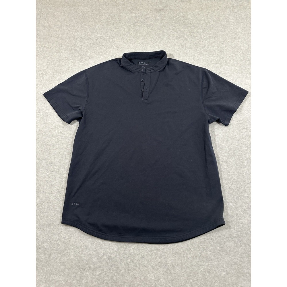 BYLT Polo Shirt Mens Xlarge‎ Blue  Blade Collar Premium Basics Lux Performance